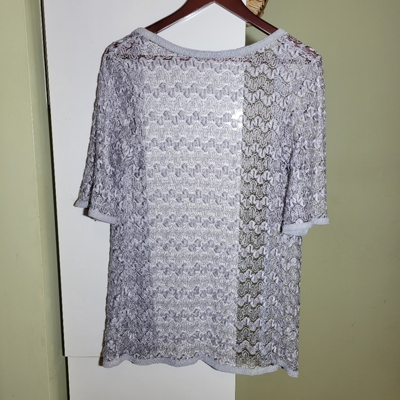 ❤️ 3 for $35 lace embroidered gray open cardigan shawl xs small - Picture 2 of 4